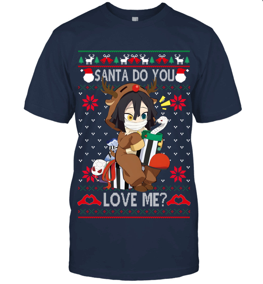 Obanai Iguro Demon Slayer Santa Do You Love Me Ugly Christmas T-Shirt