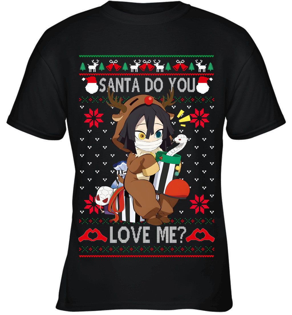 Obanai Iguro Demon Slayer Santa Do You Love Me Ugly Christmas T-Shirt