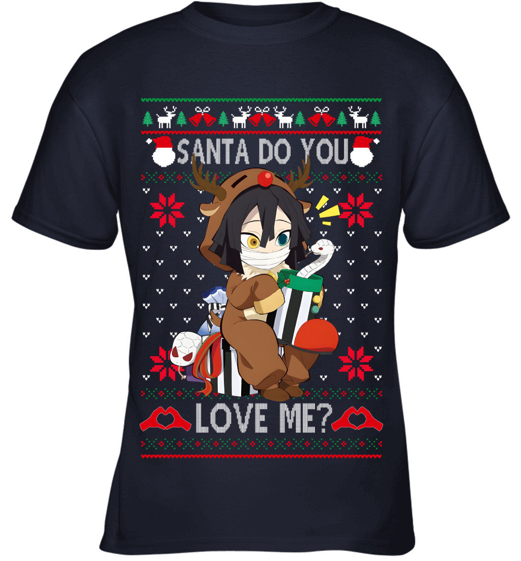 Obanai Iguro Demon Slayer Santa Do You Love Me Ugly Christmas T-Shirt