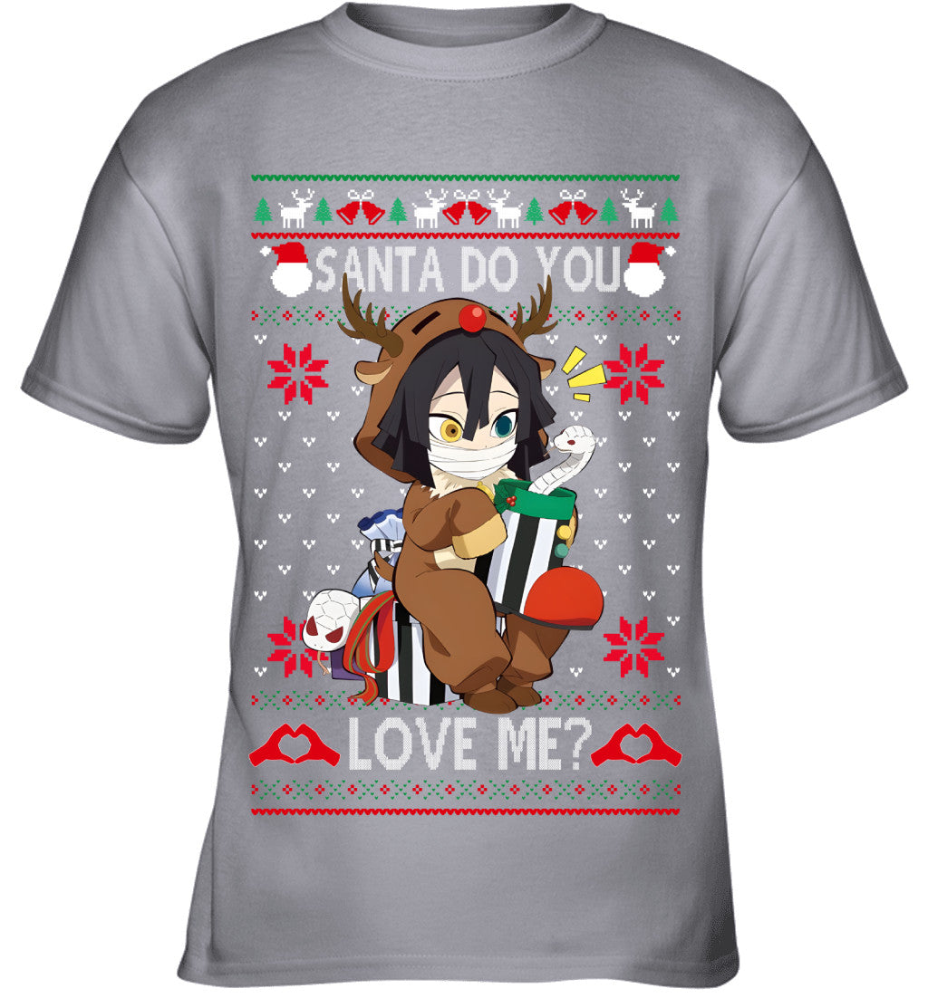 Obanai Iguro Demon Slayer Santa Do You Love Me Ugly Christmas T-Shirt