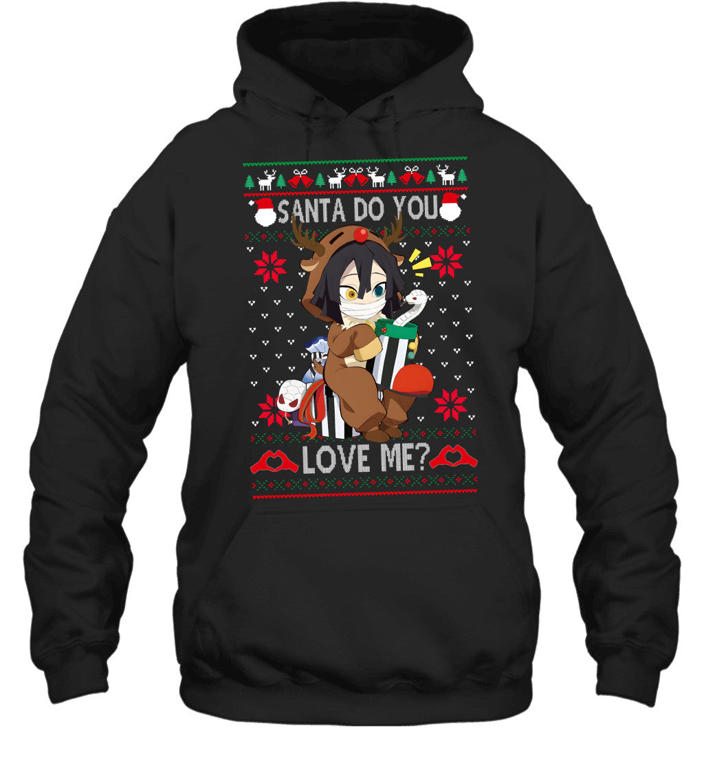 Obanai Iguro Demon Slayer Santa Do You Love Me Ugly Christmas T-Shirt