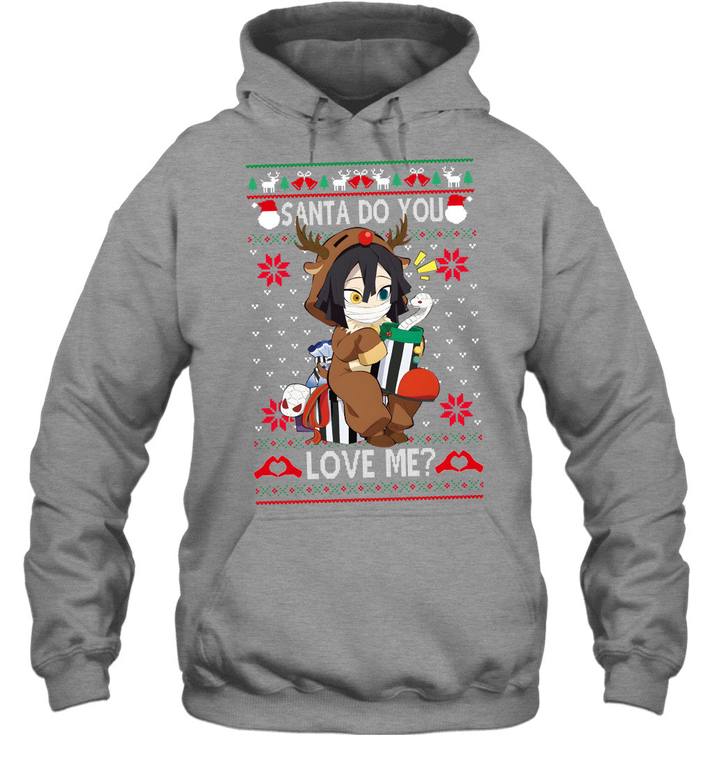 Obanai Iguro Demon Slayer Santa Do You Love Me Ugly Christmas T-Shirt