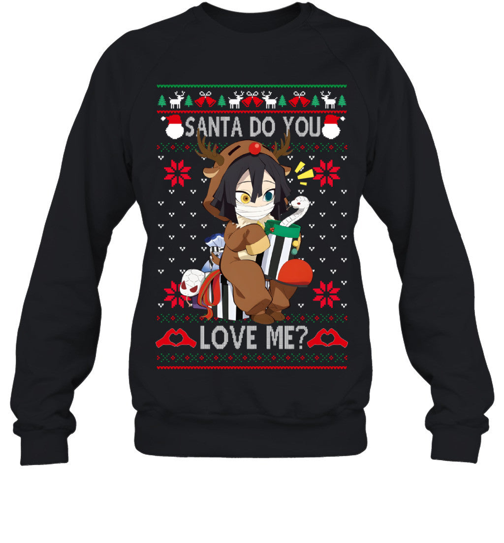 Obanai Iguro Demon Slayer Santa Do You Love Me Ugly Christmas T-Shirt