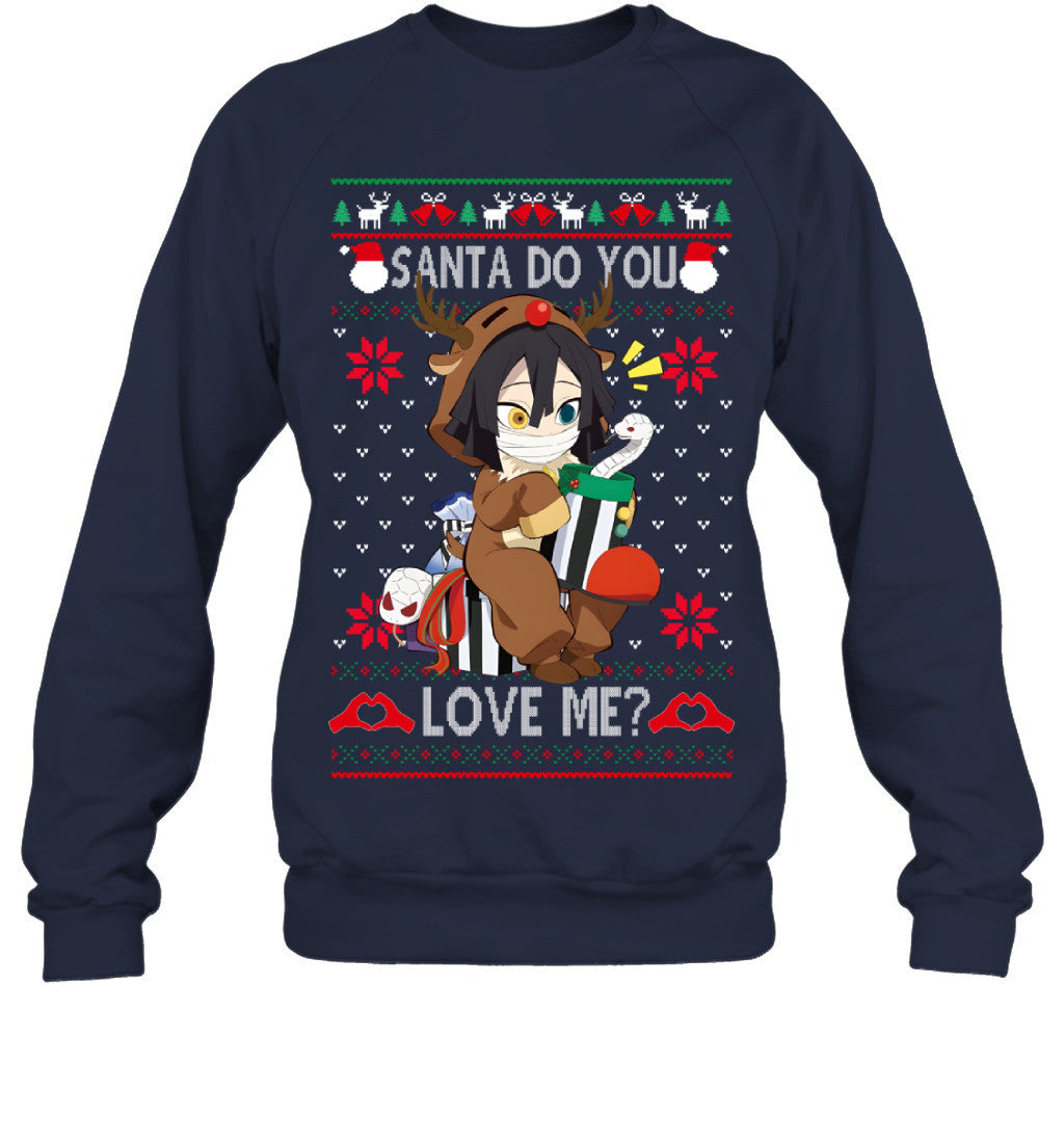 Obanai Iguro Demon Slayer Santa Do You Love Me Ugly Christmas T-Shirt