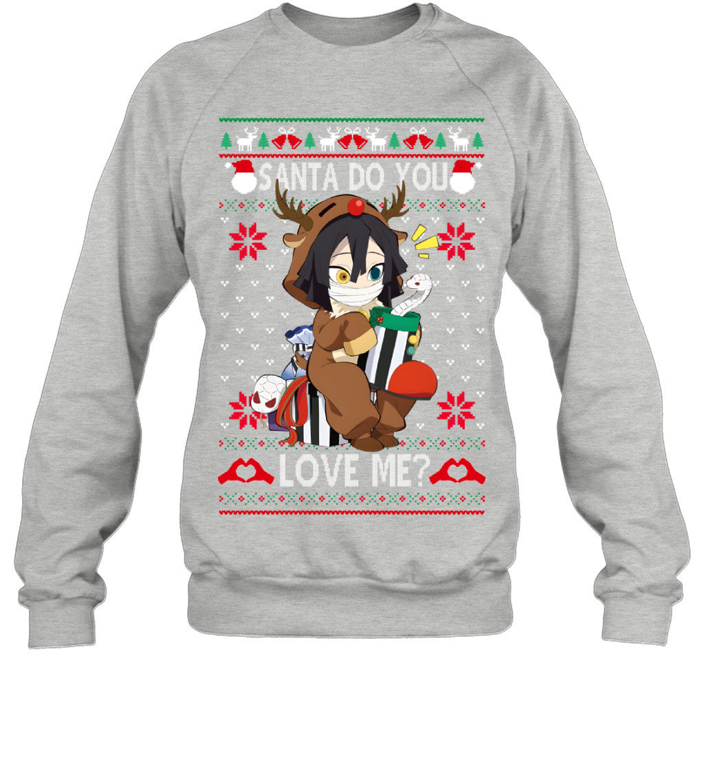 Obanai Iguro Demon Slayer Santa Do You Love Me Ugly Christmas T-Shirt
