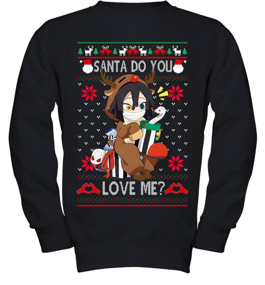 Obanai Iguro Demon Slayer Santa Do You Love Me Ugly Christmas T-Shirt