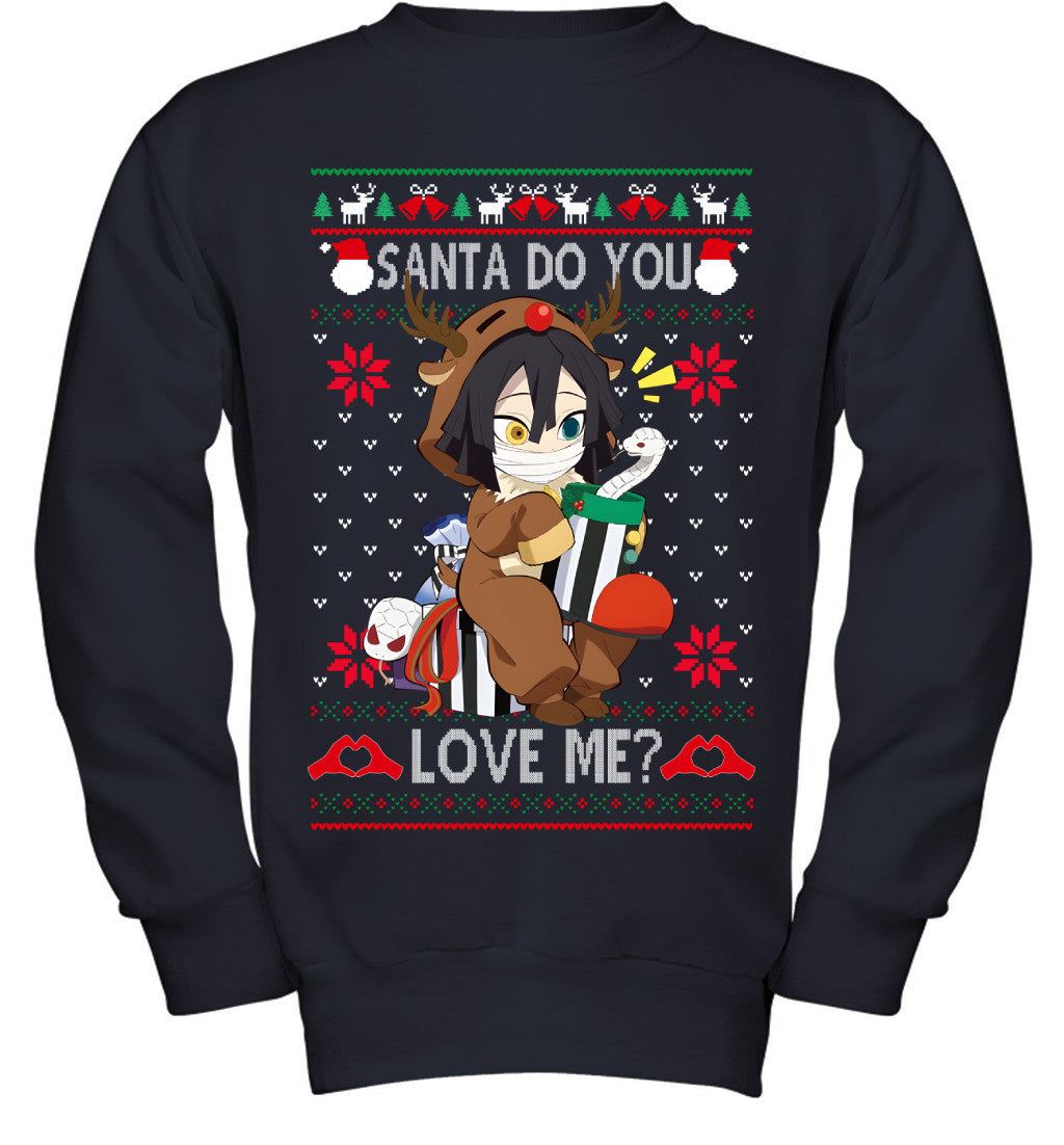 Obanai Iguro Demon Slayer Santa Do You Love Me Ugly Christmas T-Shirt