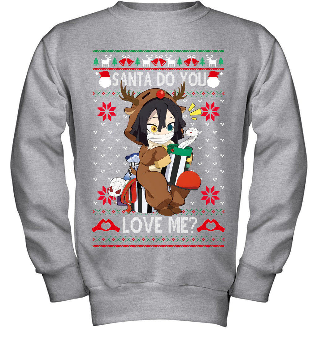Obanai Iguro Demon Slayer Santa Do You Love Me Ugly Christmas T-Shirt