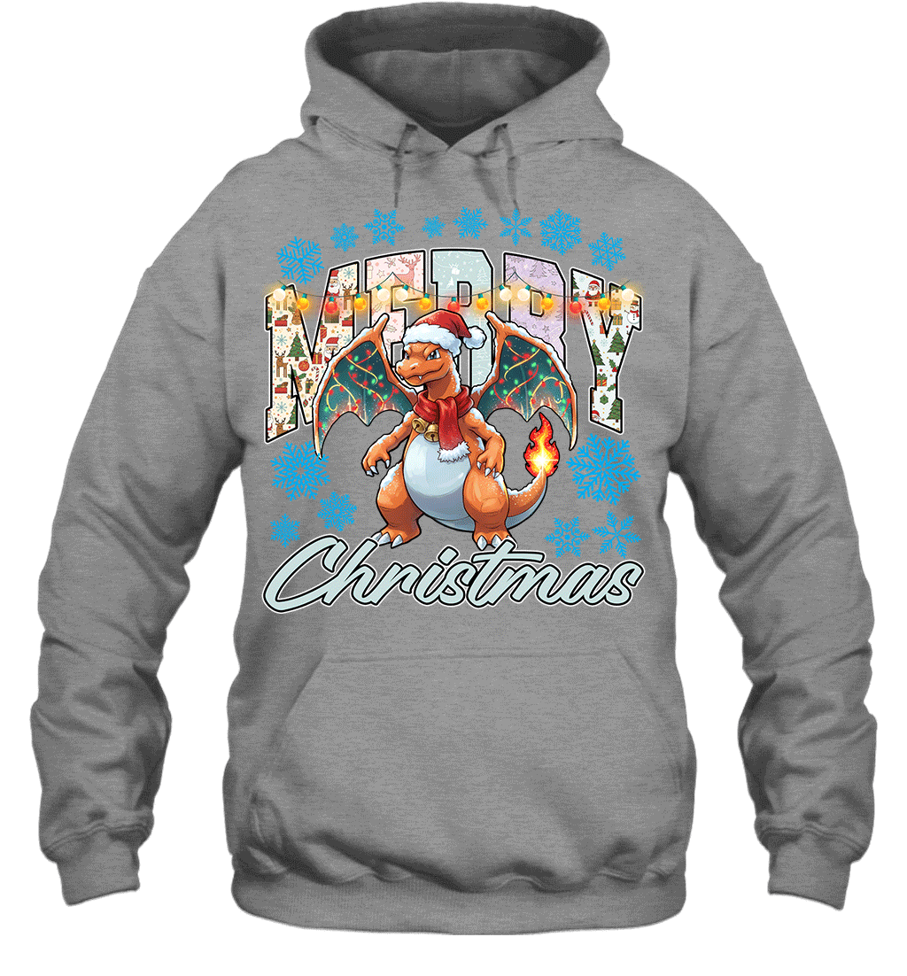 Charizard Lights & Gifts Merry Christmas Graphic T-shirt