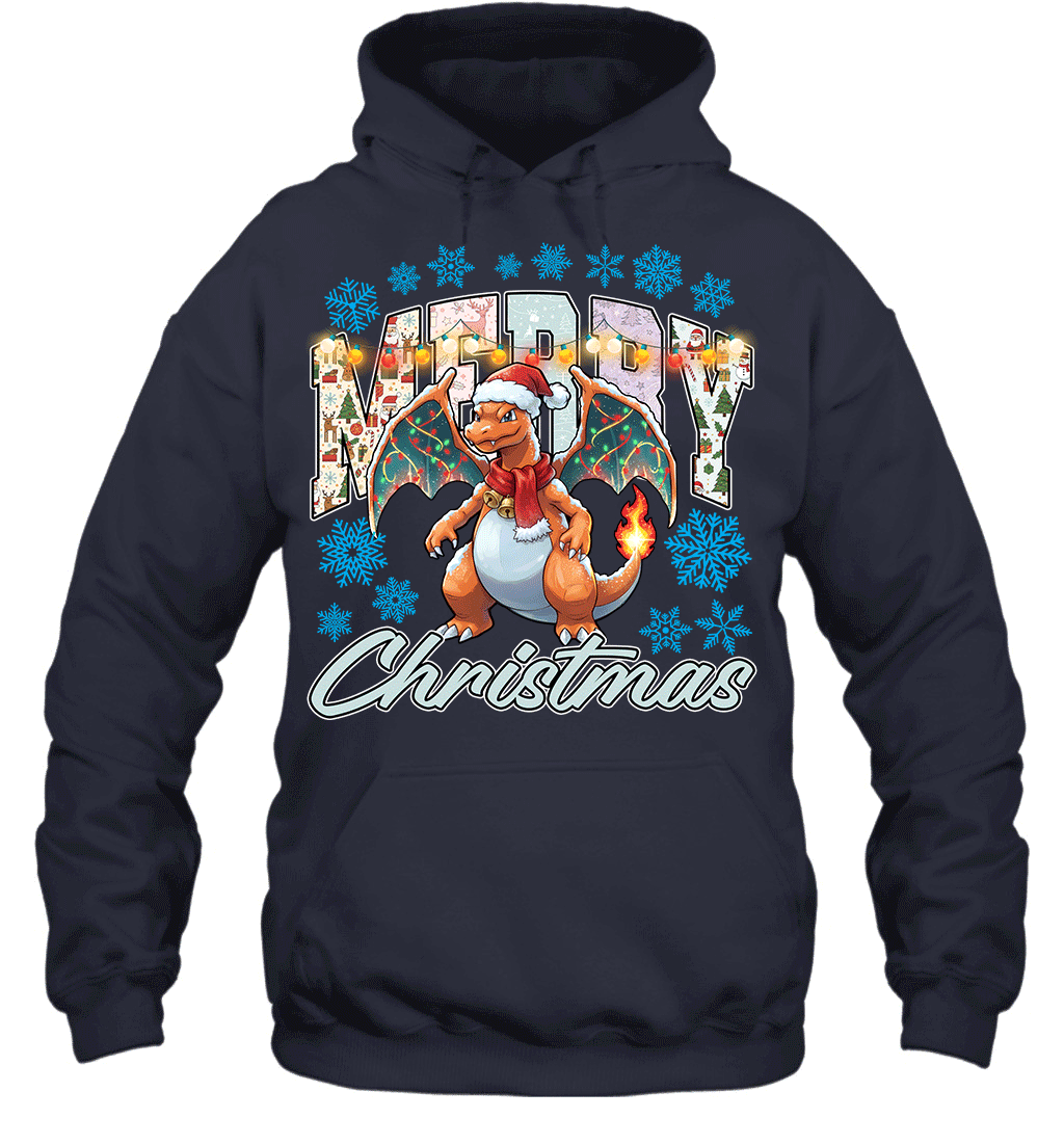 Charizard Lights & Gifts Merry Christmas Graphic T-shirt