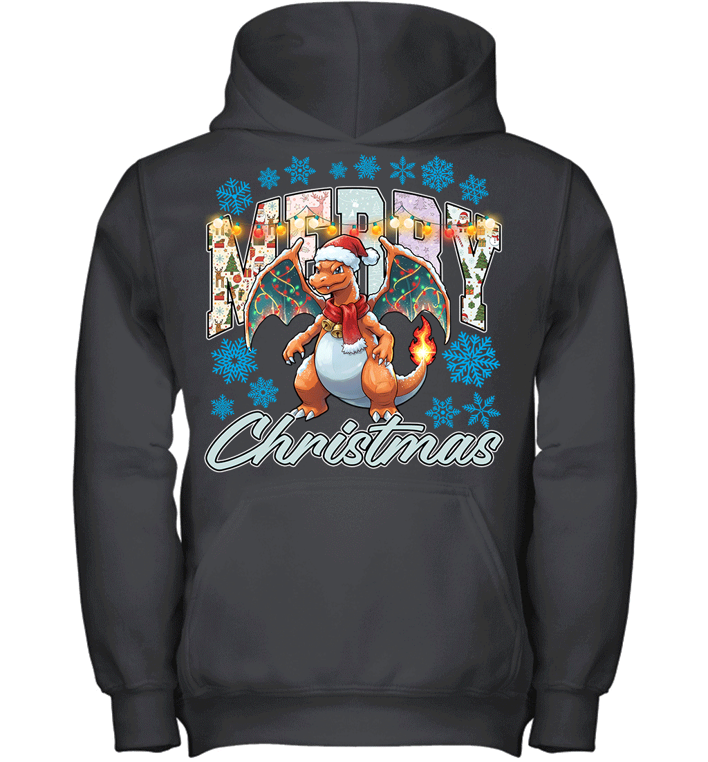 Charizard Lights & Gifts Merry Christmas Graphic T-shirt