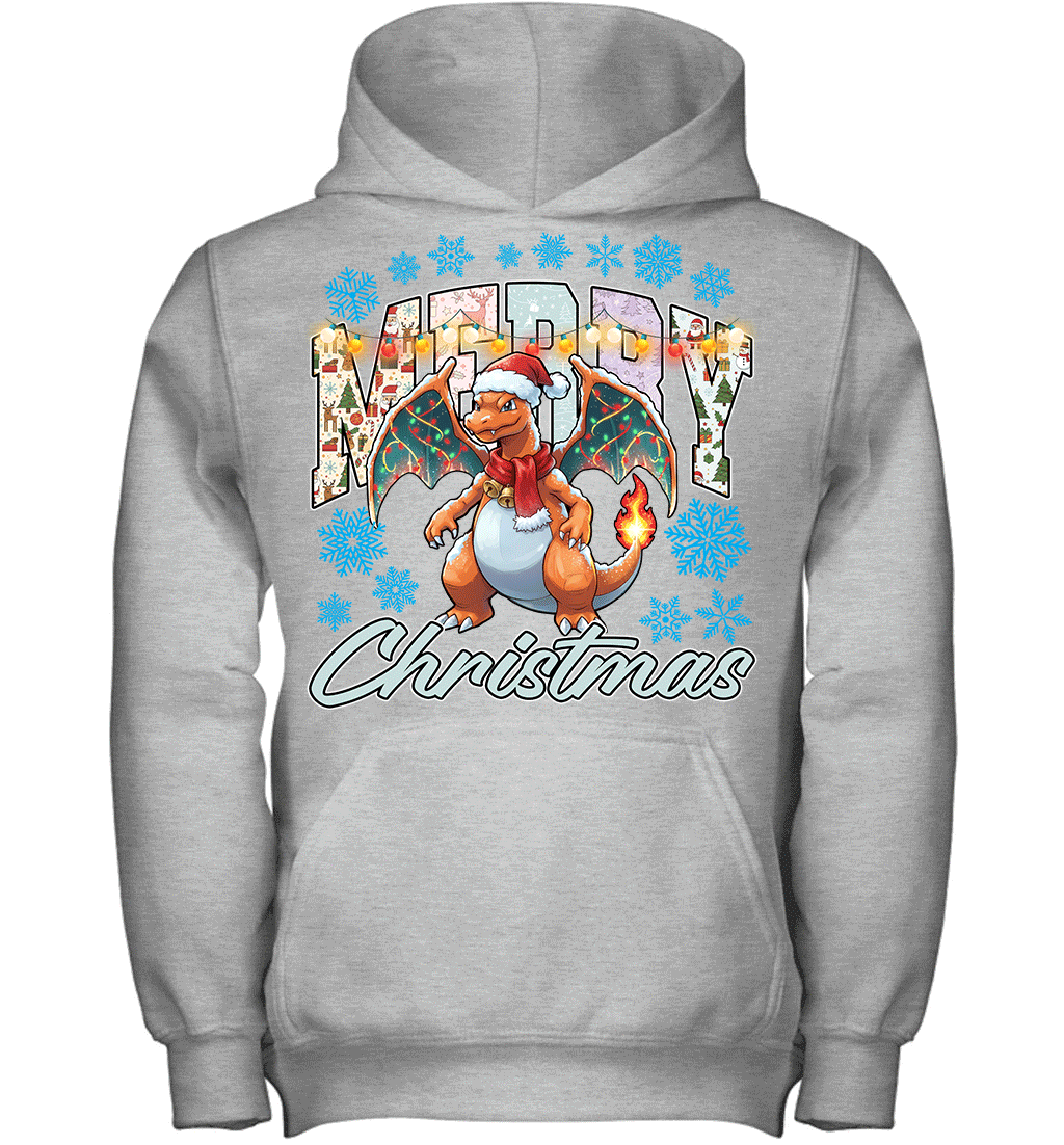 Charizard Lights & Gifts Merry Christmas Graphic T-shirt
