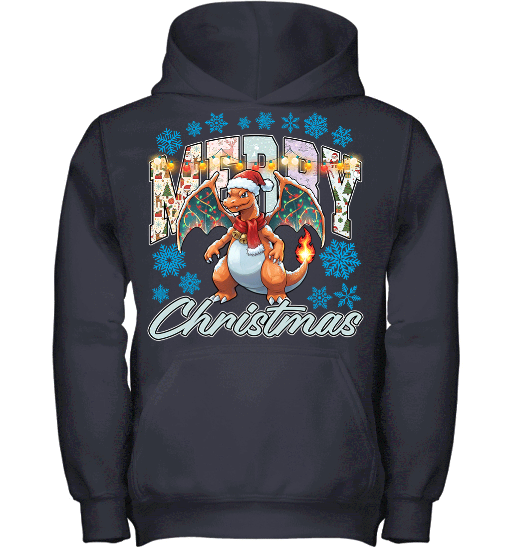 Charizard Lights & Gifts Merry Christmas Graphic T-shirt