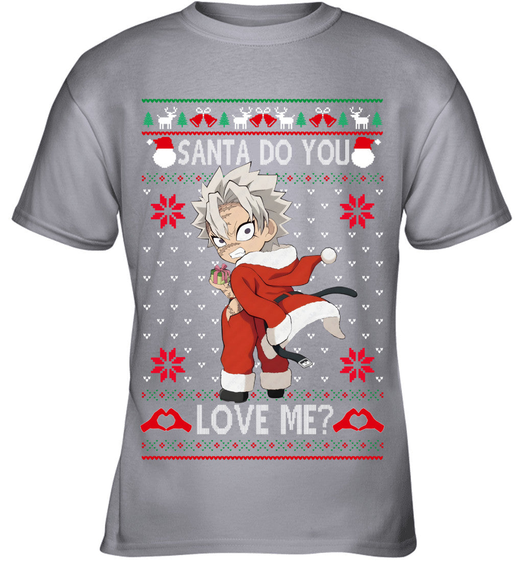 Sanemi Shinazugawa Demon Slayer Santa Do You Love Me Ugly Christmas T-Shirt