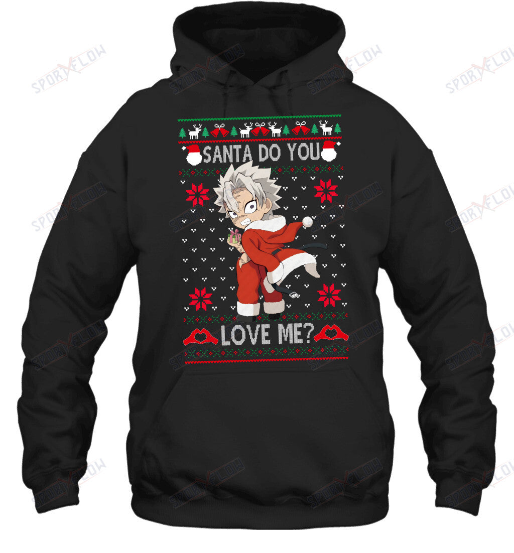 Sanemi Shinazugawa Demon Slayer Santa Do You Love Me Ugly Christmas T-Shirt