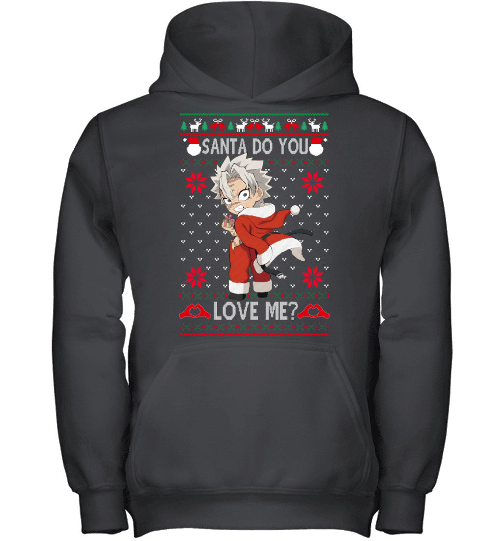 Sanemi Shinazugawa Demon Slayer Santa Do You Love Me Ugly Christmas T-Shirt