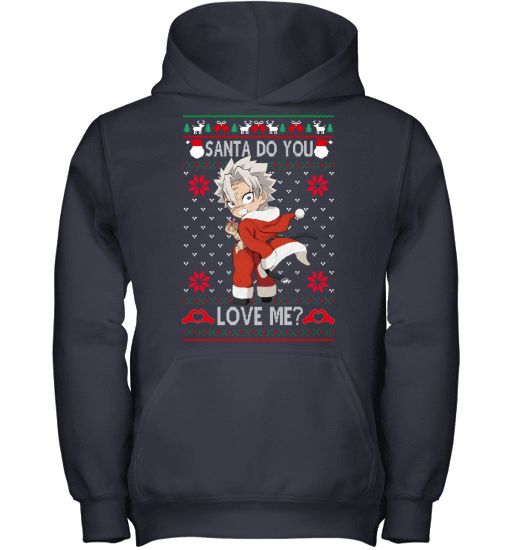 Sanemi Shinazugawa Demon Slayer Santa Do You Love Me Ugly Christmas T-Shirt
