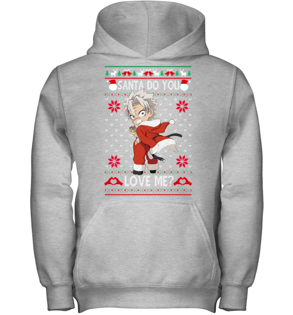 Sanemi Shinazugawa Demon Slayer Santa Do You Love Me Ugly Christmas T-Shirt