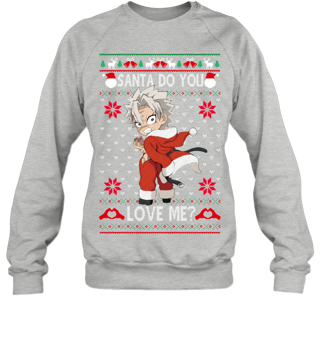Sanemi Shinazugawa Demon Slayer Santa Do You Love Me Ugly Christmas T-Shirt