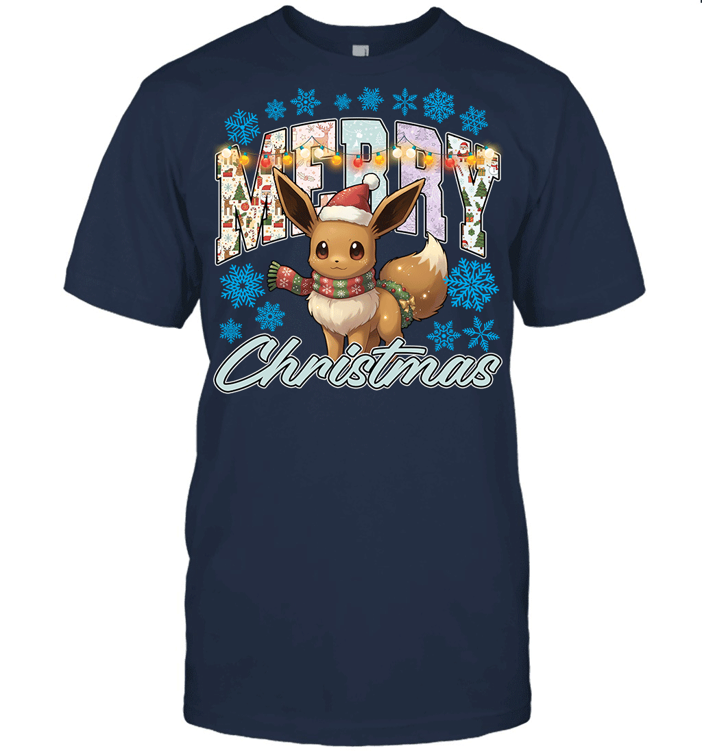 Eevee Lights & Gifts Merry Christmas Graphic T-shirt