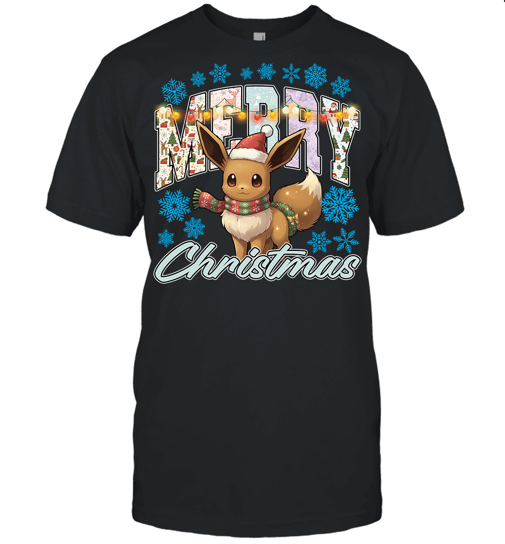 Eevee Lights & Gifts Merry Christmas Graphic T-shirt