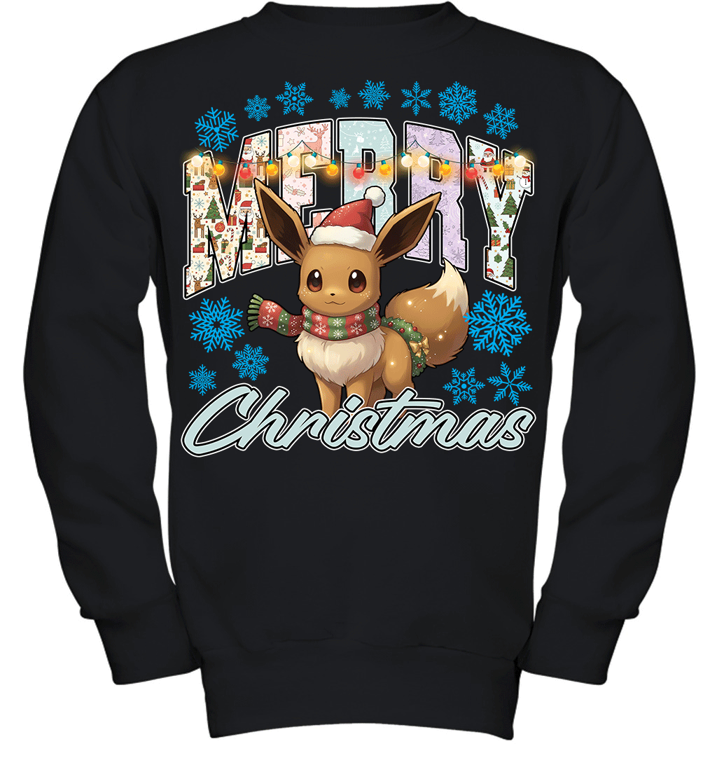 Eevee Lights & Gifts Merry Christmas Graphic T-shirt