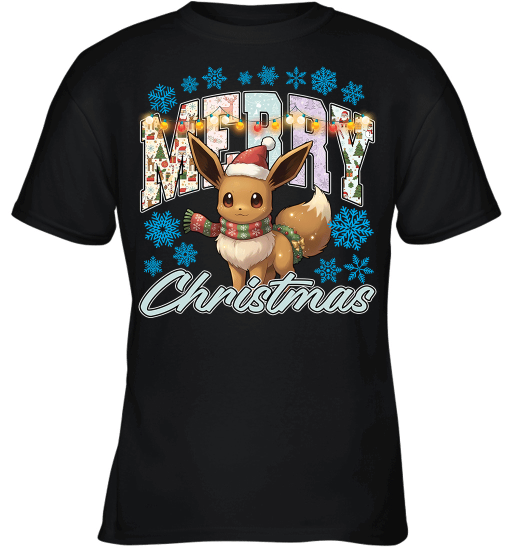Eevee Lights & Gifts Merry Christmas Graphic T-shirt