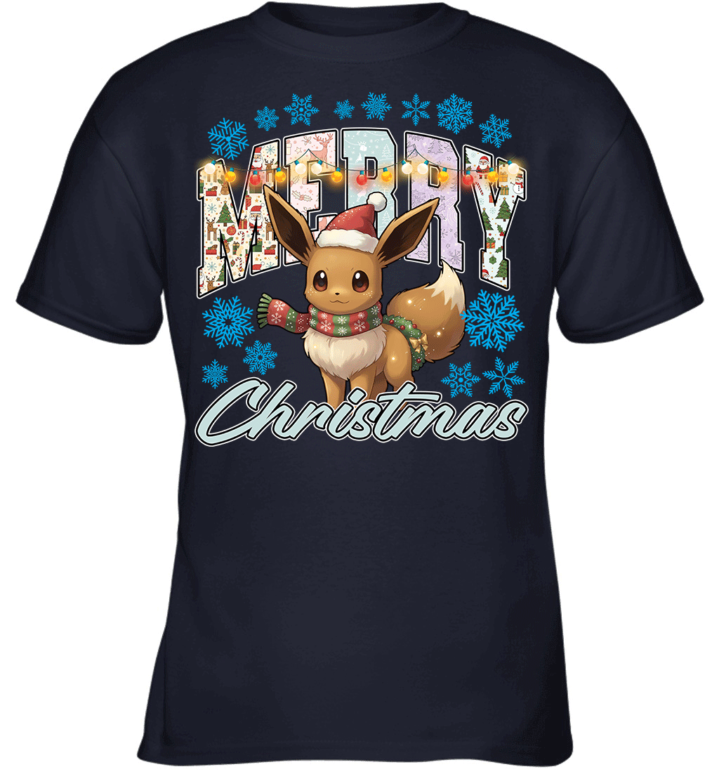 Eevee Lights & Gifts Merry Christmas Graphic T-shirt