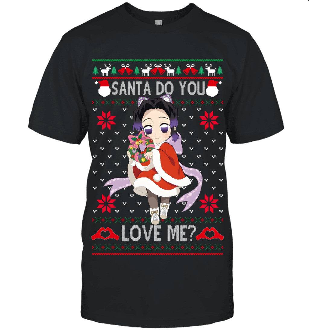 Kochou Shinobu Demon Slayer Santa Do You Love Me Ugly Christmas T-Shirt