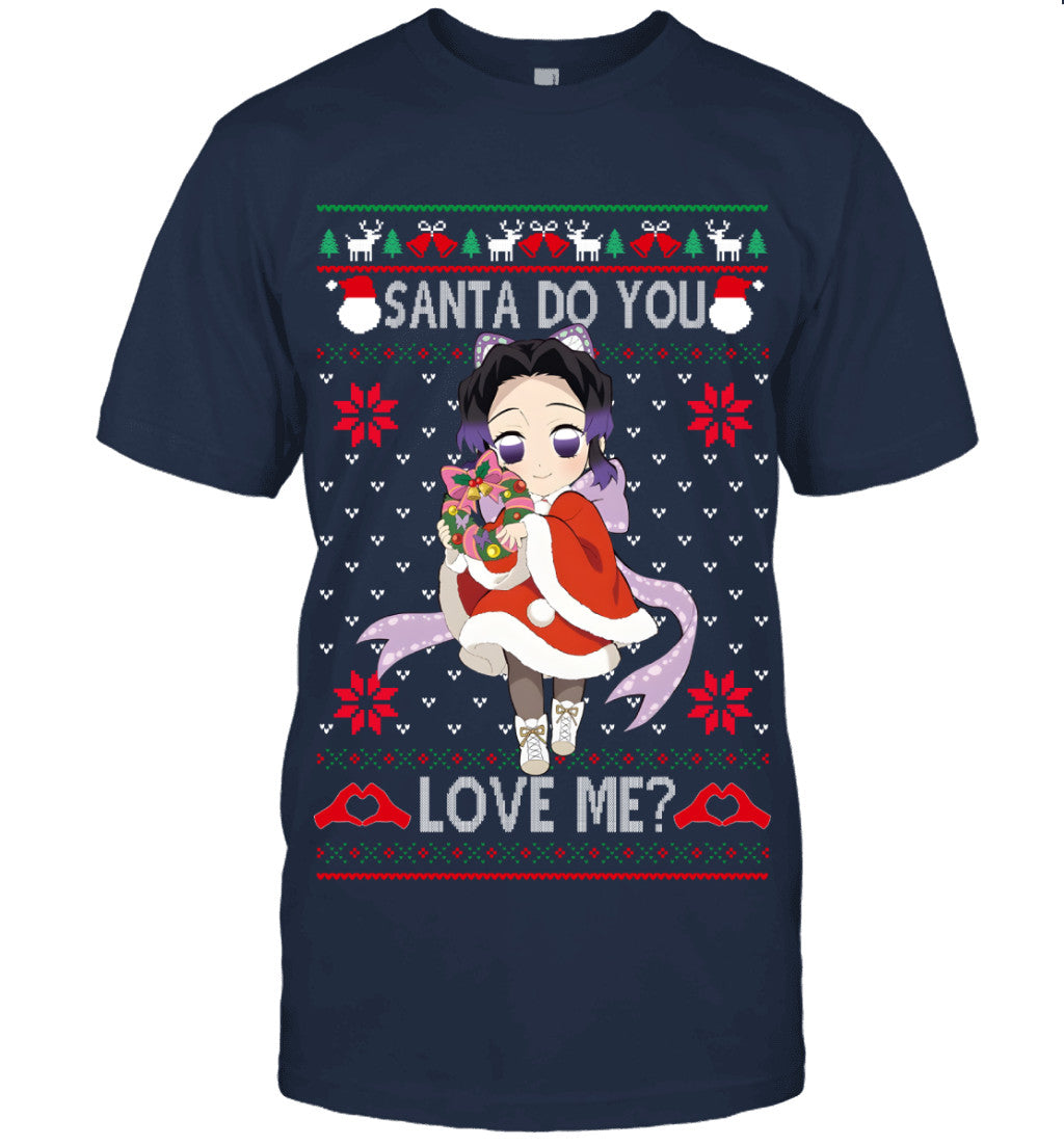 Kochou Shinobu Demon Slayer Santa Do You Love Me Ugly Christmas T-Shirt