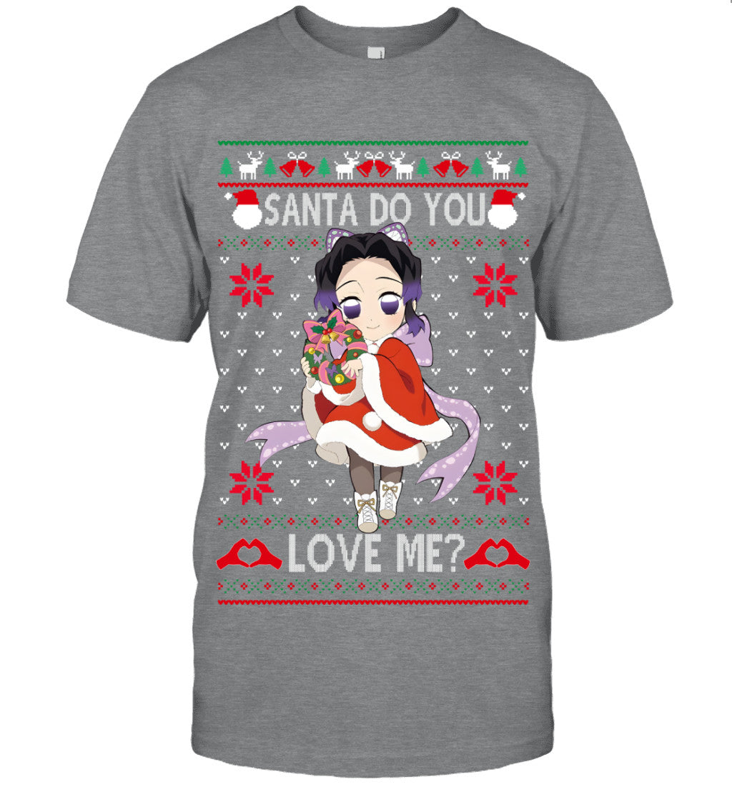 Kochou Shinobu Demon Slayer Santa Do You Love Me Ugly Christmas T-Shirt