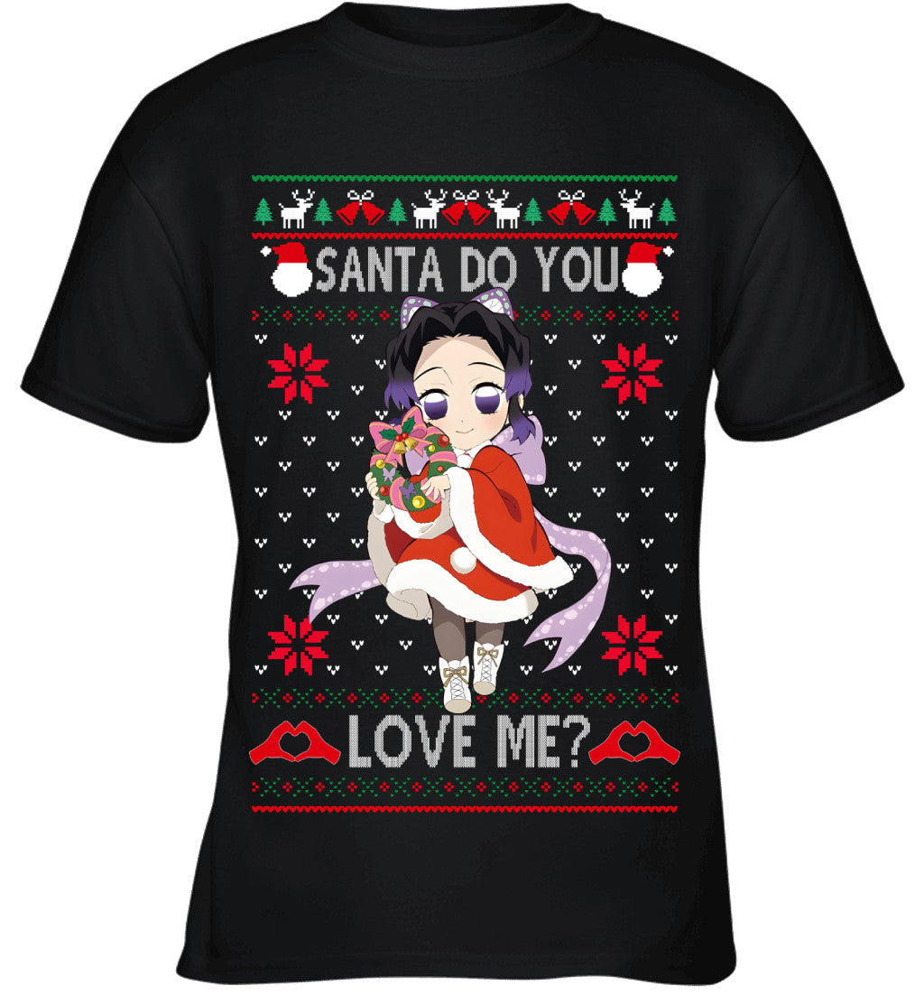 Kochou Shinobu Demon Slayer Santa Do You Love Me Ugly Christmas T-Shirt