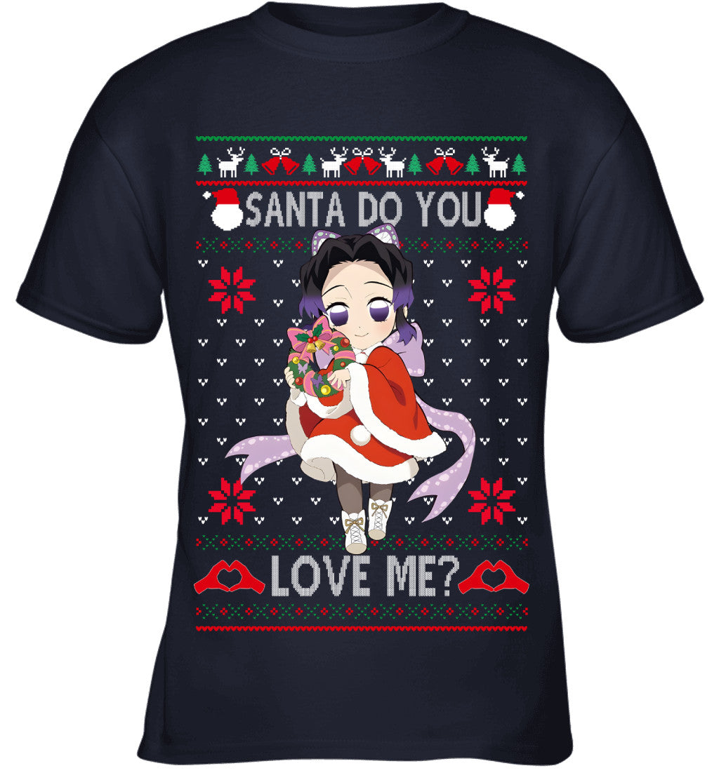 Kochou Shinobu Demon Slayer Santa Do You Love Me Ugly Christmas T-Shirt