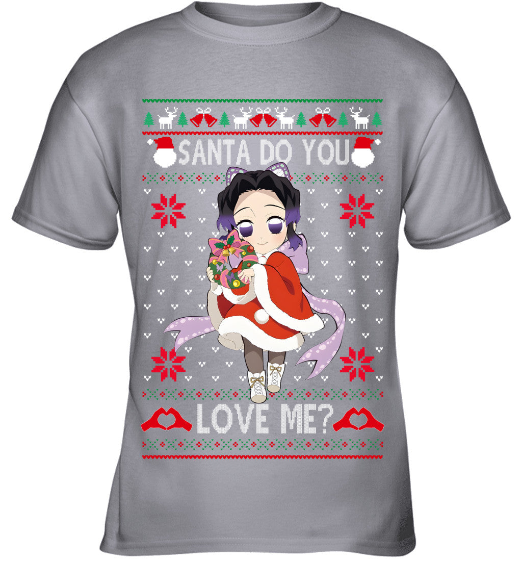 Kochou Shinobu Demon Slayer Santa Do You Love Me Ugly Christmas T-Shirt