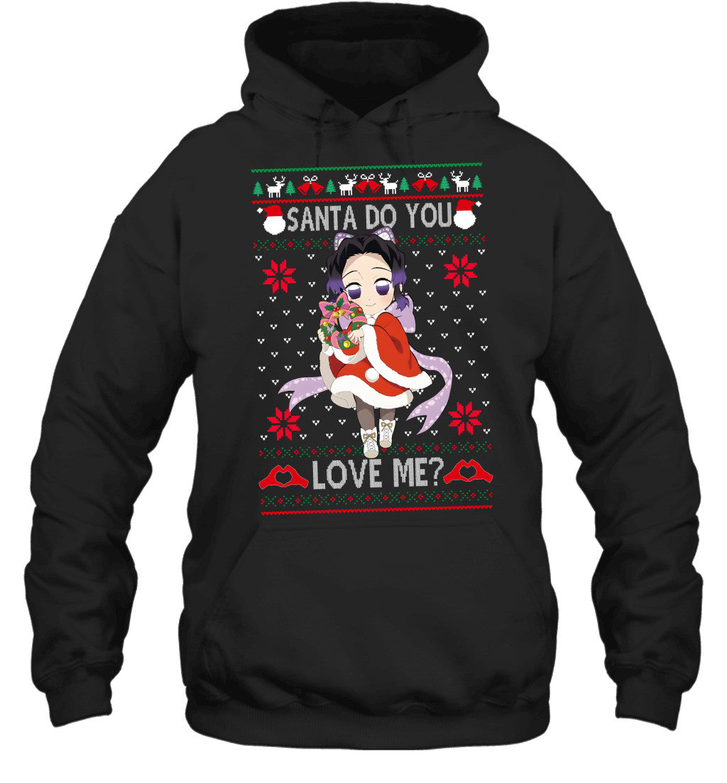 Kochou Shinobu Demon Slayer Santa Do You Love Me Ugly Christmas T-Shirt