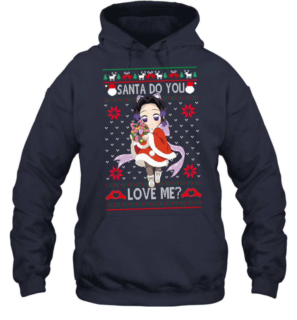 Kochou Shinobu Demon Slayer Santa Do You Love Me Ugly Christmas T-Shirt