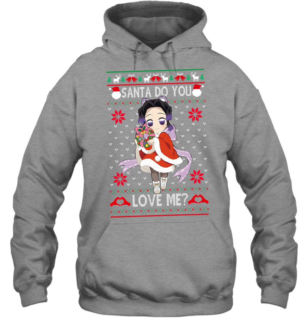 Kochou Shinobu Demon Slayer Santa Do You Love Me Ugly Christmas T-Shirt