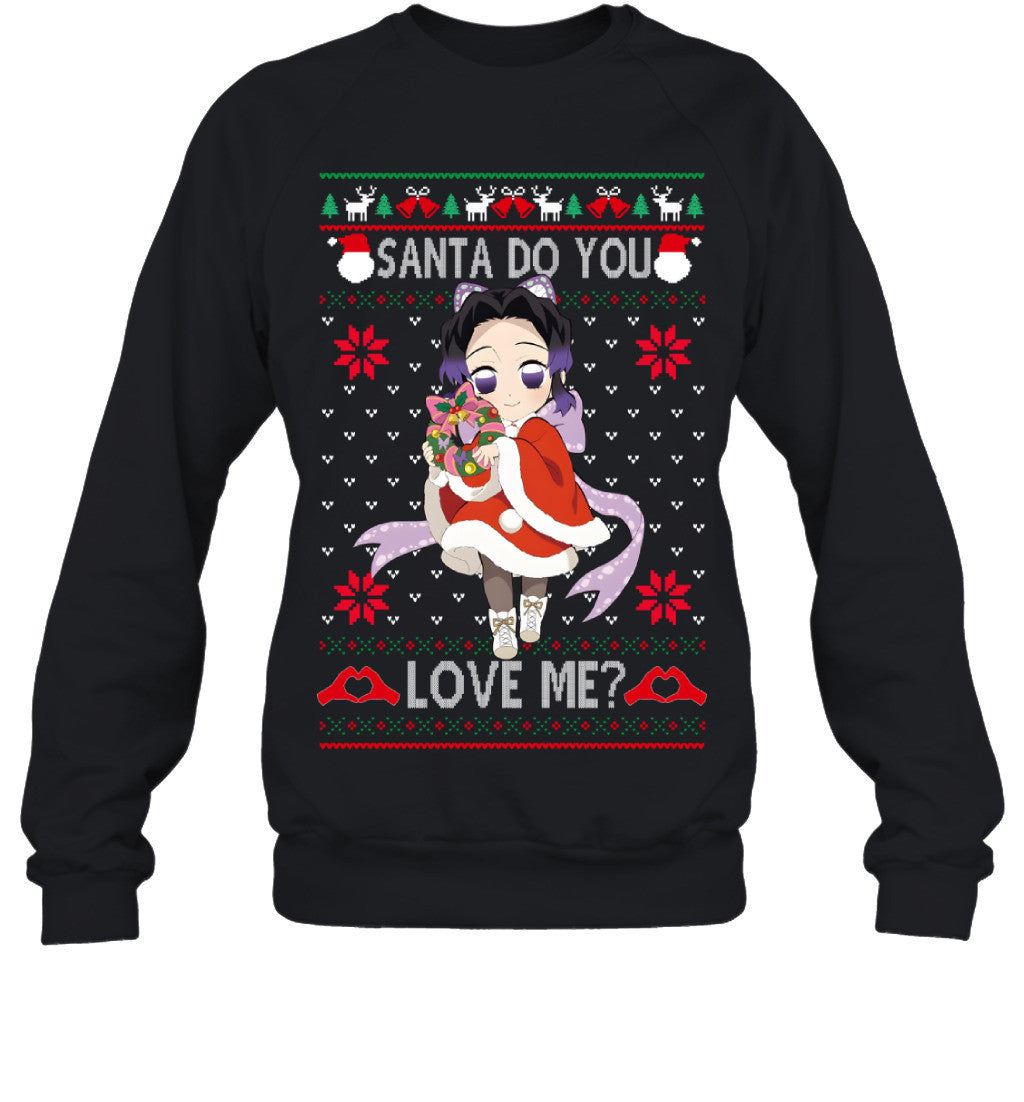 Kochou Shinobu Demon Slayer Santa Do You Love Me Ugly Christmas T-Shirt