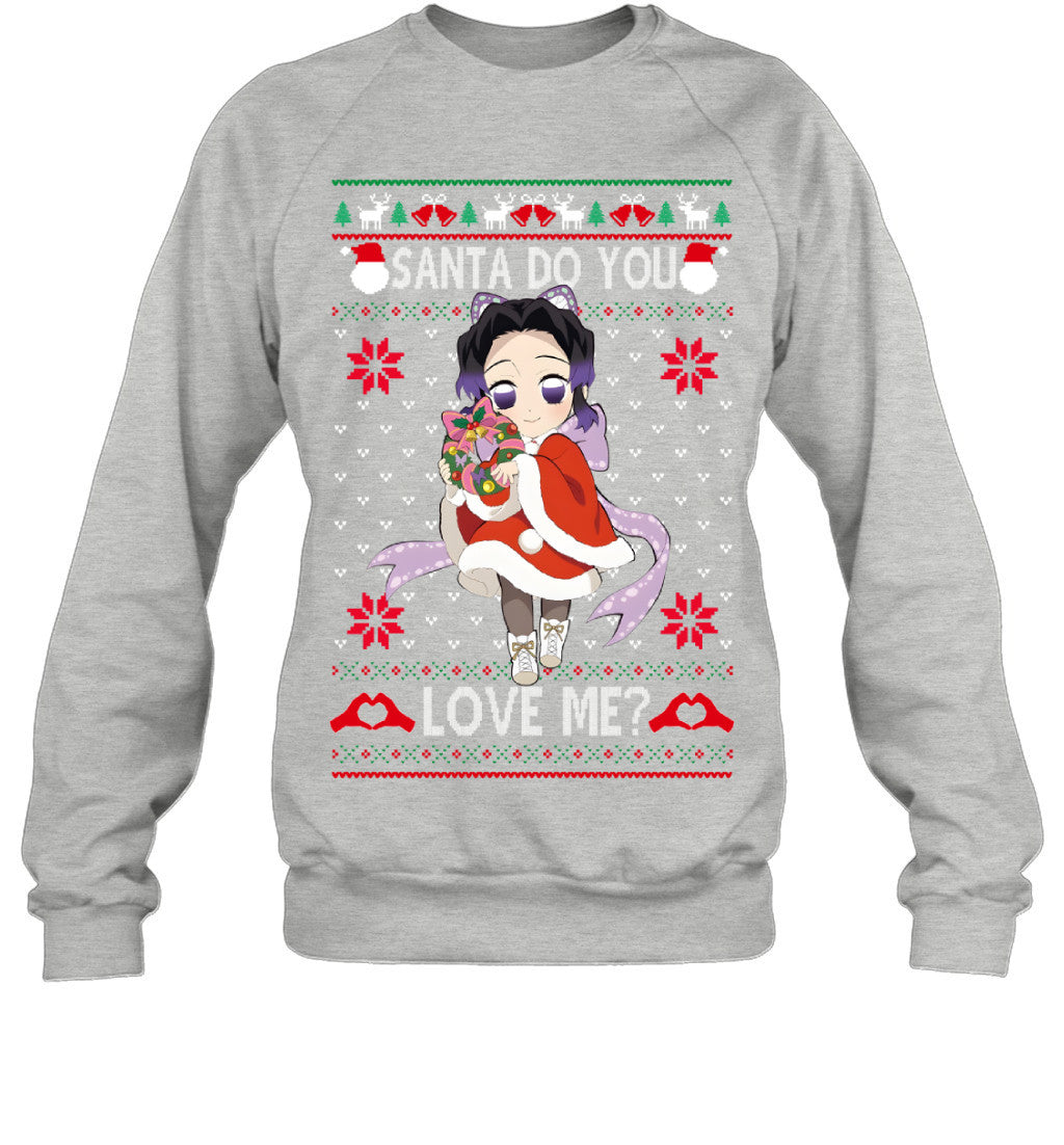 Kochou Shinobu Demon Slayer Santa Do You Love Me Ugly Christmas T-Shirt