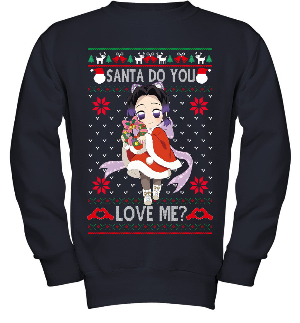 Kochou Shinobu Demon Slayer Santa Do You Love Me Ugly Christmas T-Shirt