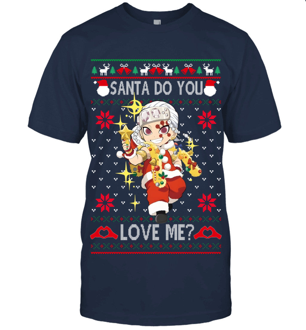 Tengen Uzui Demon Slayer Santa Do You Love Me Ugly Christmas T-Shirt