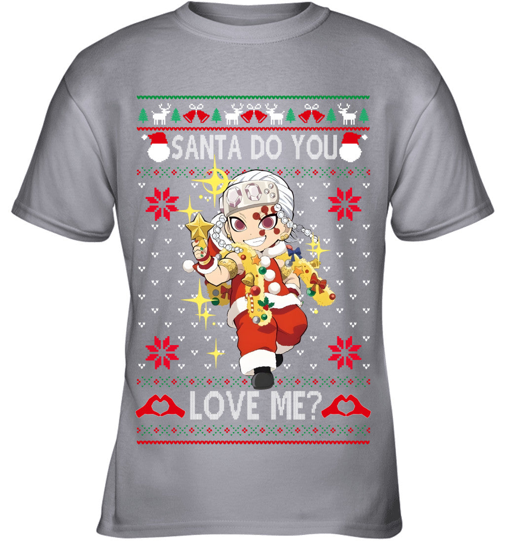Tengen Uzui Demon Slayer Santa Do You Love Me Ugly Christmas T-Shirt
