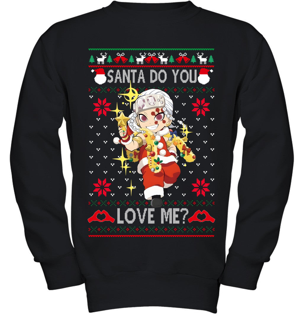 Tengen Uzui Demon Slayer Santa Do You Love Me Ugly Christmas T-Shirt