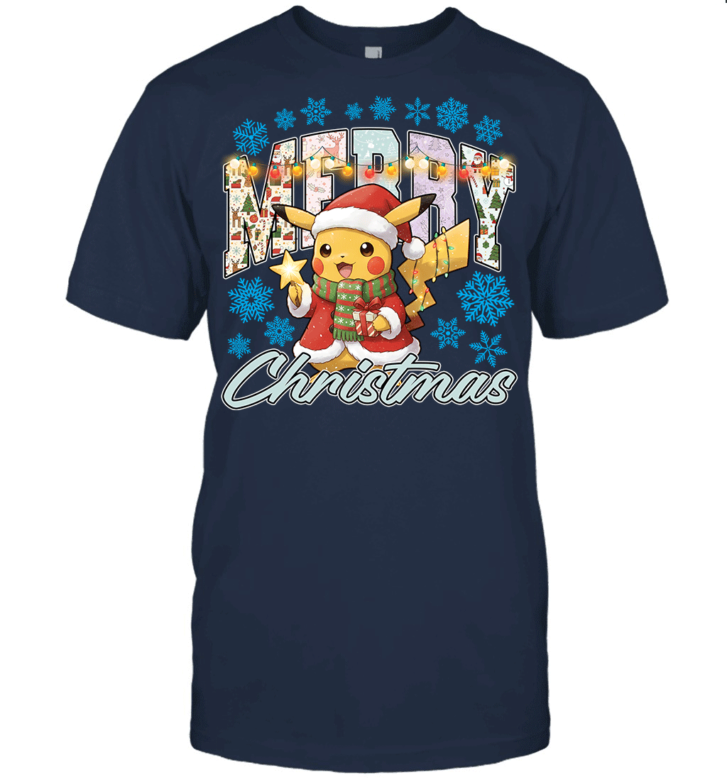 Pikachu Lights & Gifts Merry Christmas Graphic T-shirt
