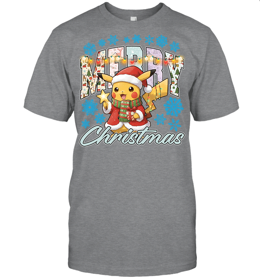 Pikachu Lights & Gifts Merry Christmas Graphic T-shirt