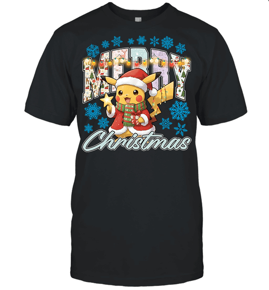 Pikachu Lights & Gifts Merry Christmas Graphic T-shirt