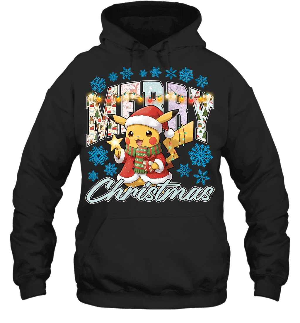 Pikachu Lights & Gifts Merry Christmas Graphic T-shirt