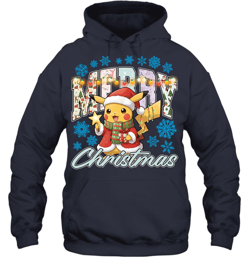 Pikachu Lights & Gifts Merry Christmas Graphic T-shirt