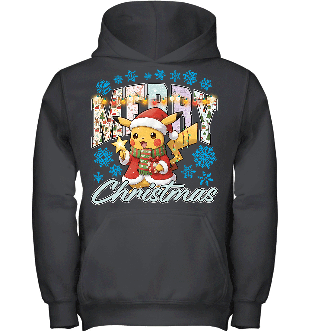 Pikachu Lights & Gifts Merry Christmas Graphic T-shirt