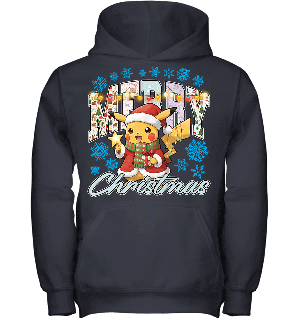 Pikachu Lights & Gifts Merry Christmas Graphic T-shirt